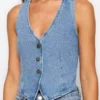 Womens denim sleeveless top