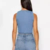 Womens denim sleeveless top