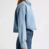 Crop denim shirt