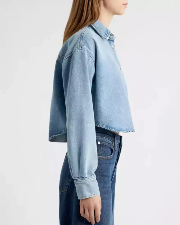 Crop denim shirt