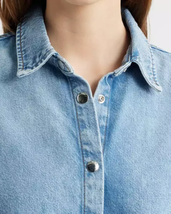 Crop denim shirt