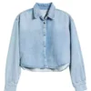 Crop denim shirt