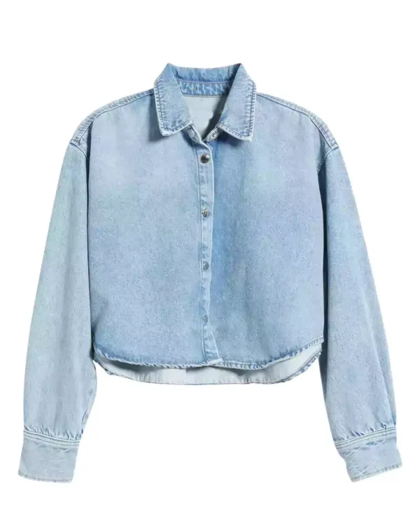 Crop denim shirt