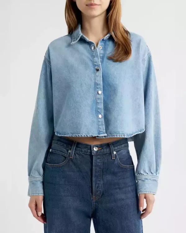 Crop denim shirt