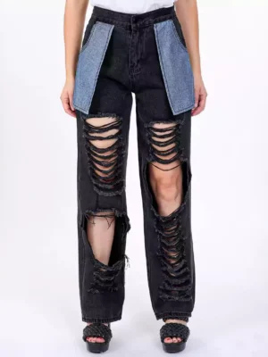 Baggy denim black jeans