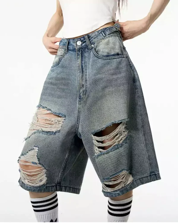 Below knee denim shorts Below knee denim shorts