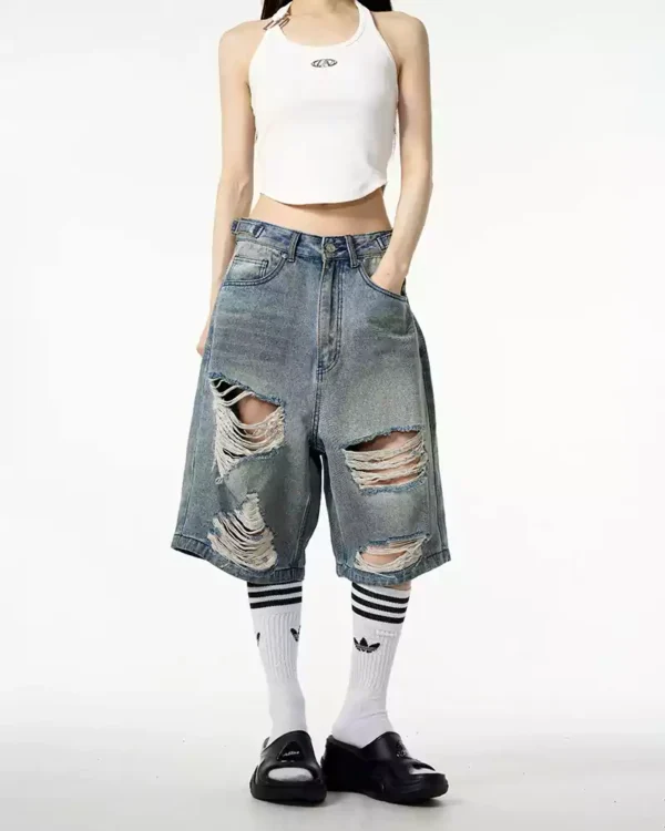 Below knee denim shorts Below knee denim shorts