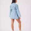 Belted denim shirt dress