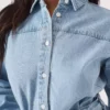 Belted denim shirt dress