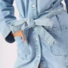 Belted denim shirt dress