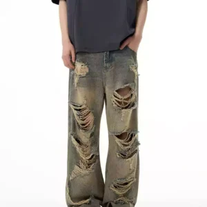 Black denim ripped jeans