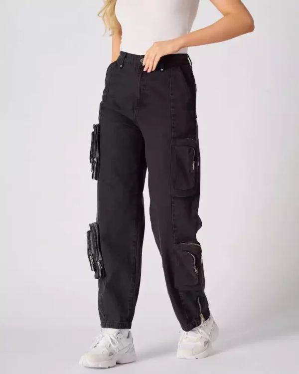 Black denim straight leg jeans Black denim straight leg jeans