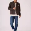 Brown denim shirt men