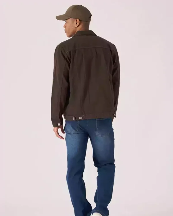 Brown denim shirt men