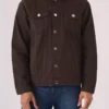 Brown denim shirt men