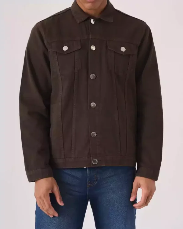Brown denim shirt men