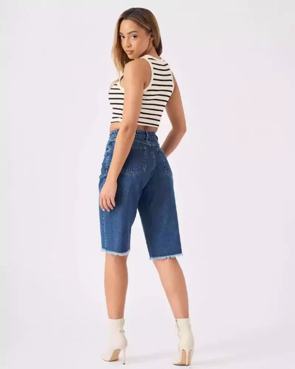 Cos longline denim shorts
