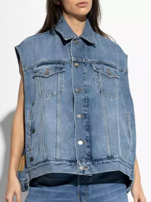 Cutoff denim vest