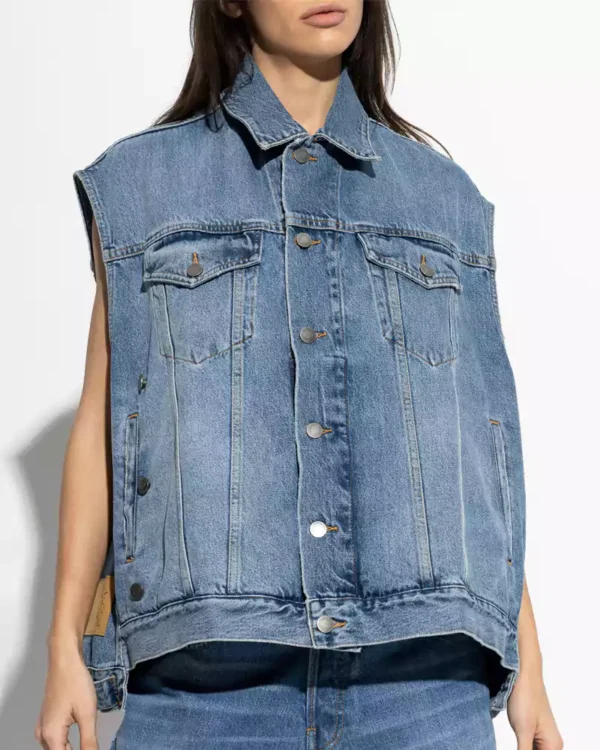 Cutoff denim vest
