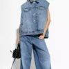 Cutoff denim vest