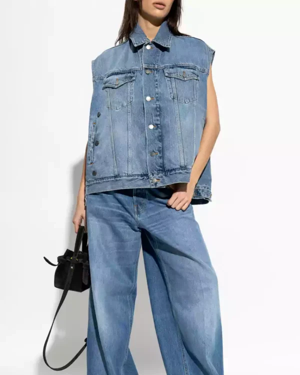 Cutoff denim vest