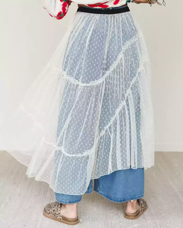 Denim and lace jeans