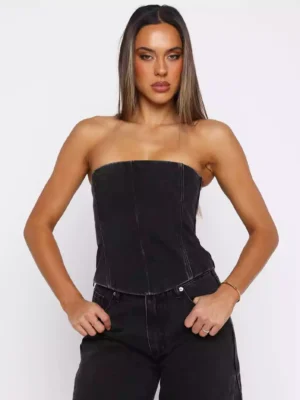 Denim bustier