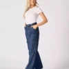 Denim cargo jeans womens