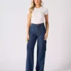 Denim cargo jeans womens