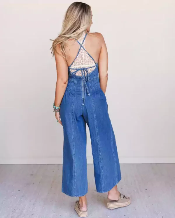 Denim jumpsuit heart back Denim jumpsuit heart back