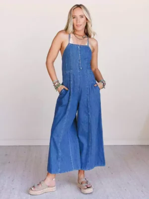 Denim jumpsuit heart back Denim jumpsuit heart back