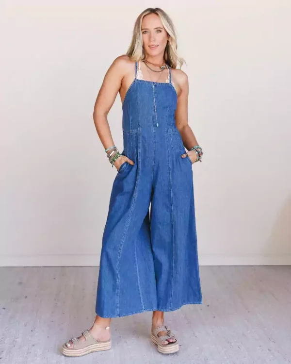 Denim jumpsuit heart back Denim jumpsuit heart back