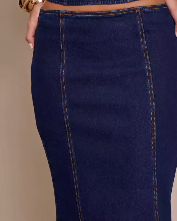 Denim maxi skirt petite