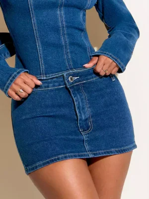 Denim mini skirt womens