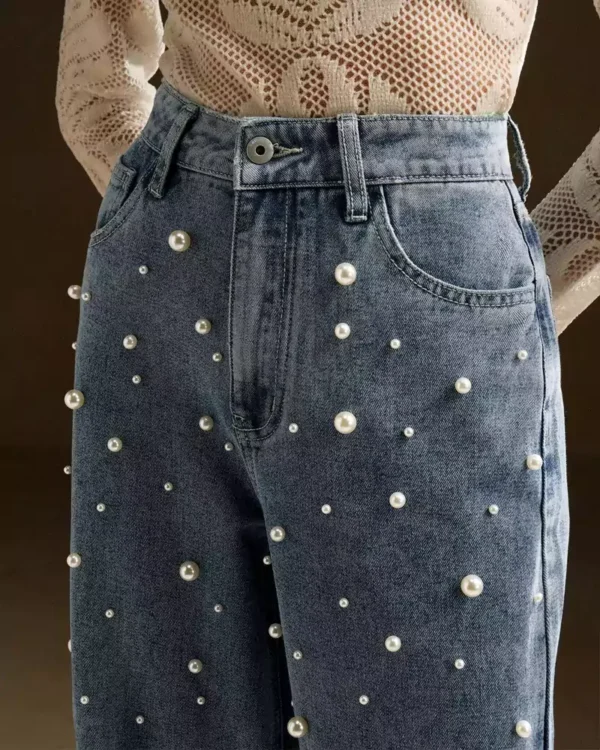 Denim pearl jeans