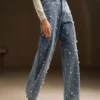 Denim pearl jeans