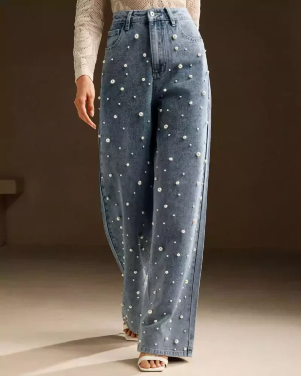 Denim pearl jeans
