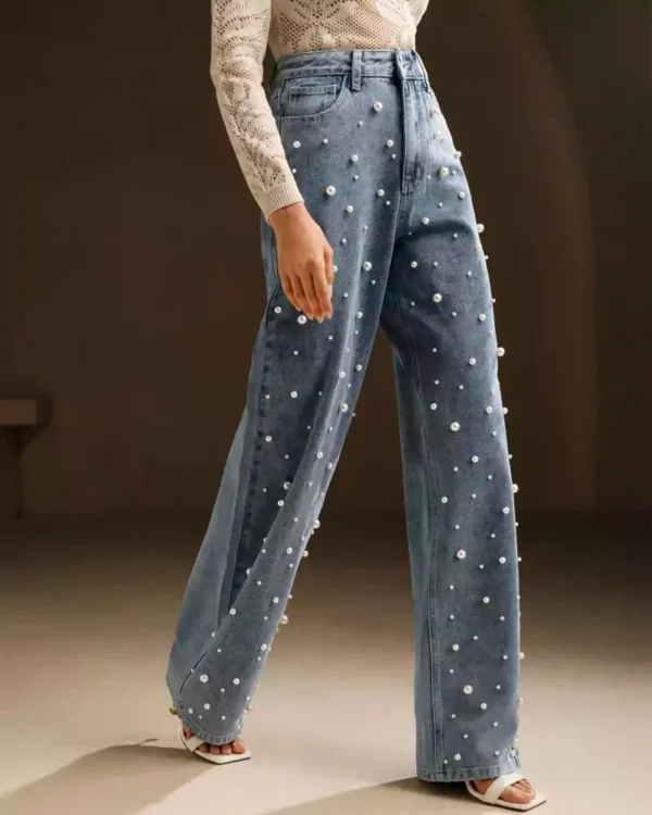 Denim pearl jeans