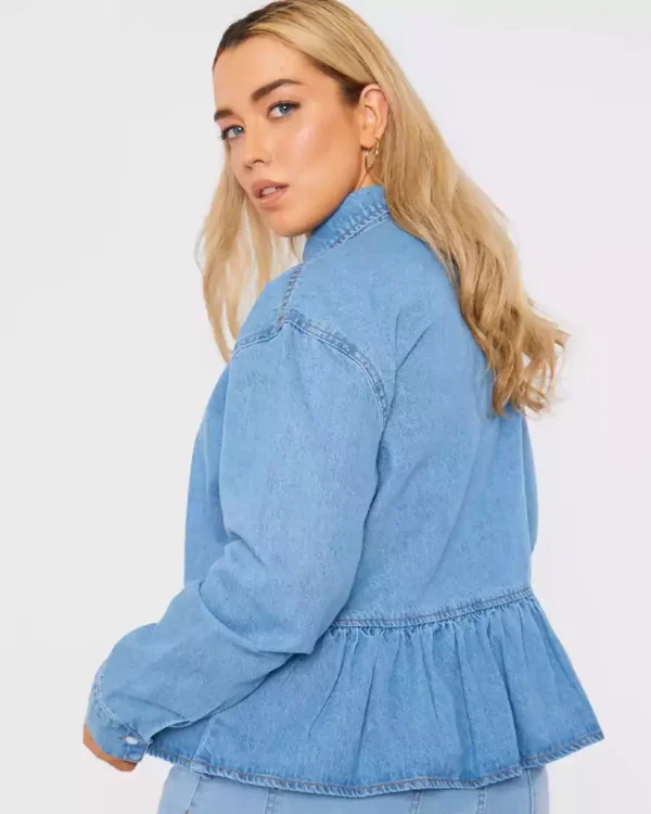 Denim peplum top plus size Denim peplum top plus size