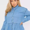 Denim peplum top plus size Denim peplum top plus size
