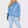 Denim peplum top plus size Denim peplum top plus size