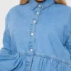 Denim peplum top plus size Denim peplum top plus size