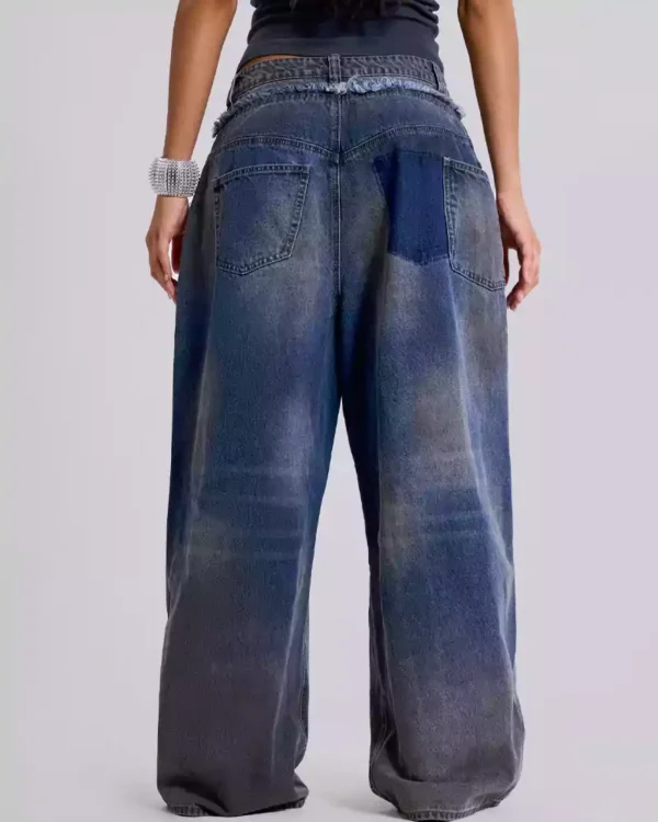 Distress denim jeans