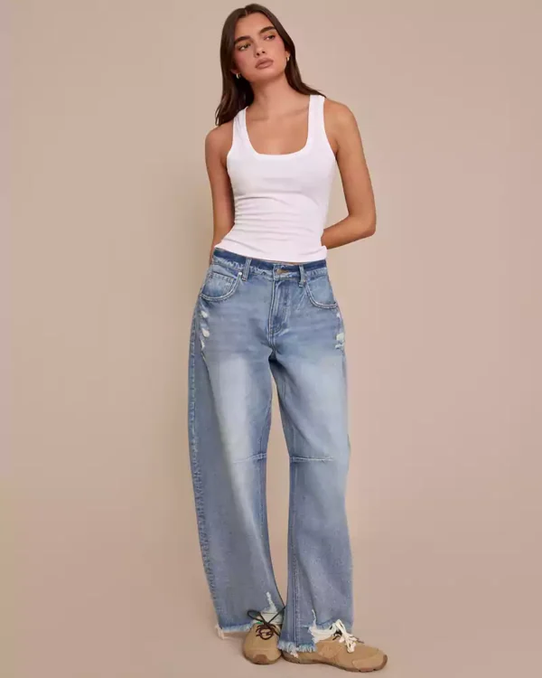 Distressed denim jeans womens