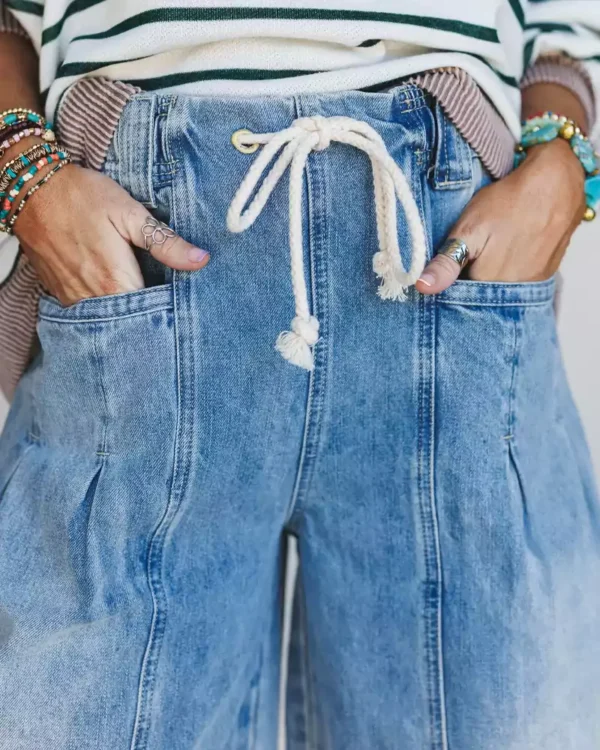 Drawstring denim pants Drawstring denim pants