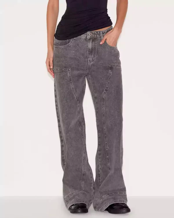Gray denim pants