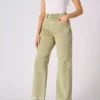 Green cast denim jeans