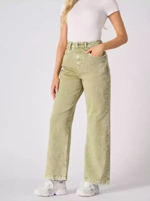 Green cast denim jeans