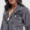 Grey denim jacket women
