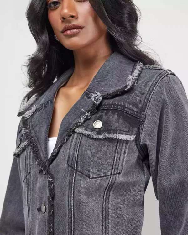 Grey denim jacket women